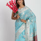 Shree Shyam Fashion Linen Cotton Sky Blue Saree