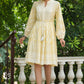 Juniper Women's Yellow Rayon Floral Printed Short Tiered Dress | Swadesiicart