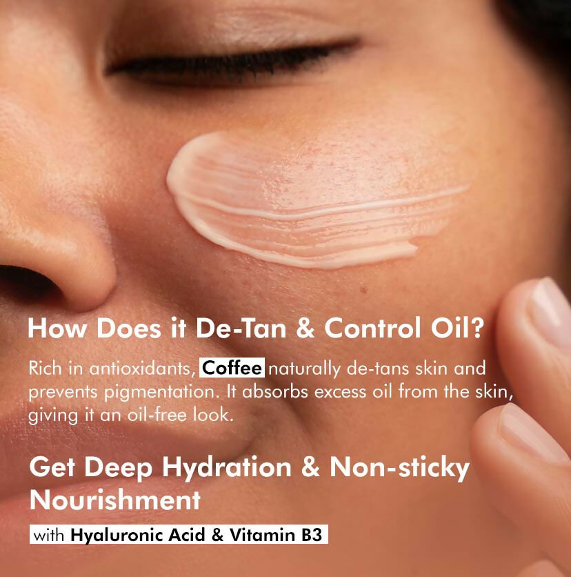 mCaffeine Sun Fix Detan & Oil Control Coffee Sunscreen SPF 50 PA++++, Lightweight & No White Cast - Swadesiicart