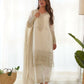 Joban Fashion White Kurta Set Silk Sequence Embroidery Work - Swadesiicart
