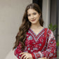 The52 Maroon Women's Gorgeous Rayon Fabric Printed Work Flared Kurta, Pant and Dupatta Set - Swadesiicart