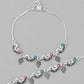 VOJ Set of 2 Silver Plated Stainless Steel Multi Color Anklet - Swadesiicart