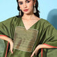 Ahalyaa Women Mehendi Poly Silk Gold Printed Kaftan Kurta | Swadesiicart