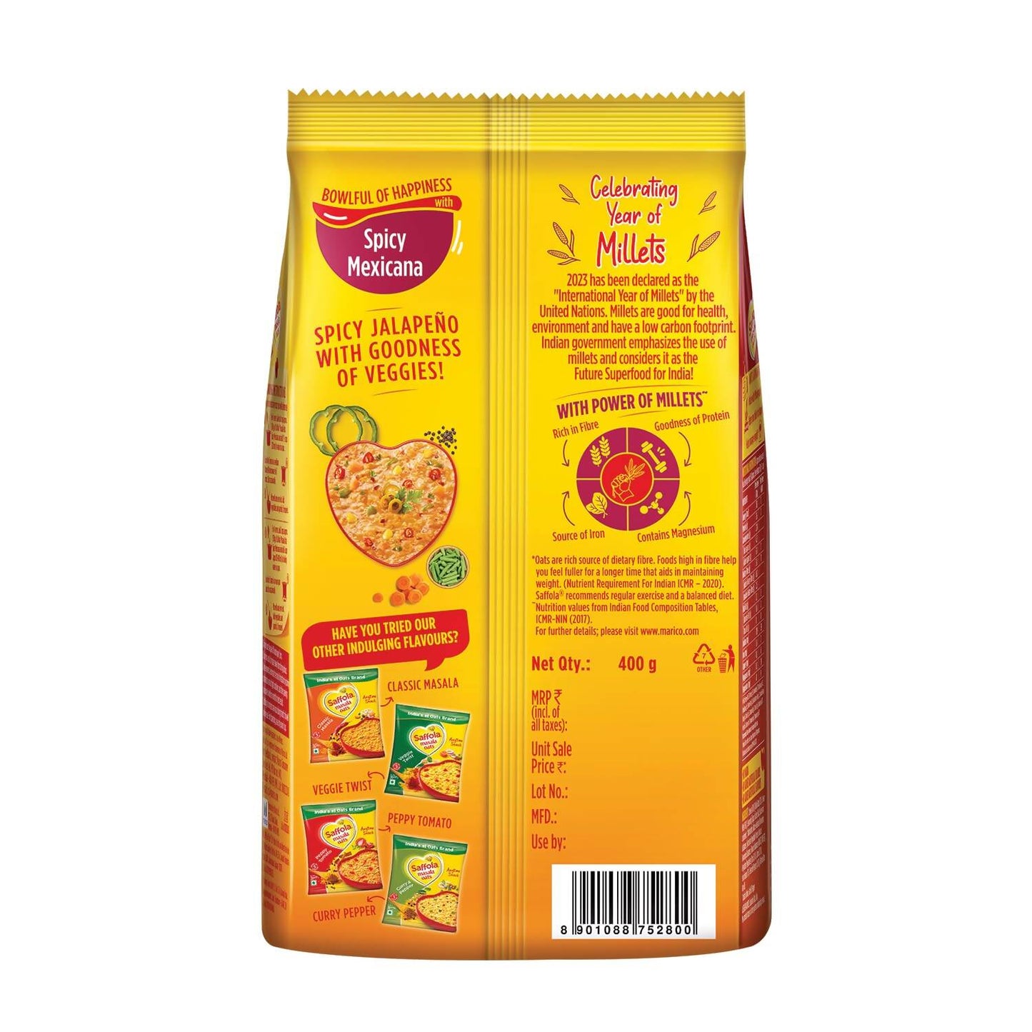 Saffola Spicy Mexican Masala Oats - Swadesiicart