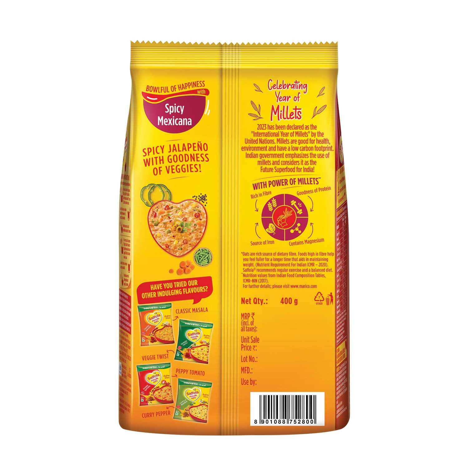 Saffola Spicy Mexican Masala Oats - Swadesiicart
