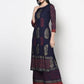 Aniyah Rayon Navy Blue Color Block Print Straight kurta (AN-180K)