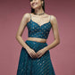 House of Panchhi Teal Net Sequinse Embroidered Lehenga & Blouse with Dupatta | Swadesiicart