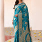 Joban Fashion Blue Banarasi Soft Pure Handloom Banarasi Silk Saree | Swadesiicart