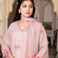 Vaasva Women Beige Tabby Slik Print & Embroidered Kurta, Pant & Dupatta set | Swadesiicart