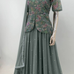 Lorenvalley Fashion Grey Faux Georgette Embroidery with Sequince Work Salwar Lehenga Stitched | Swadesiicart