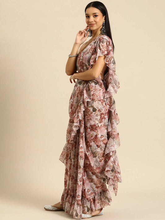 Ahalyaa Women's Traditional Wear Saree - Pink Color | Swadesiicart