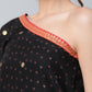 Ahalyaa Women Black Crepe Printed Top with Trouser Set | Swadesiicart
