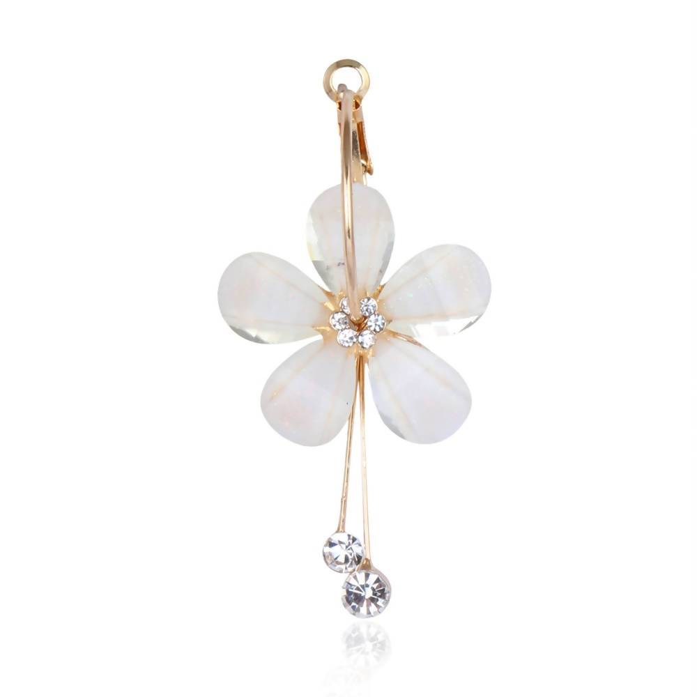 Trendoo Jewelry Gold-Polished Stylish Fancy Party Wear Beige Drops | Swadesiicart