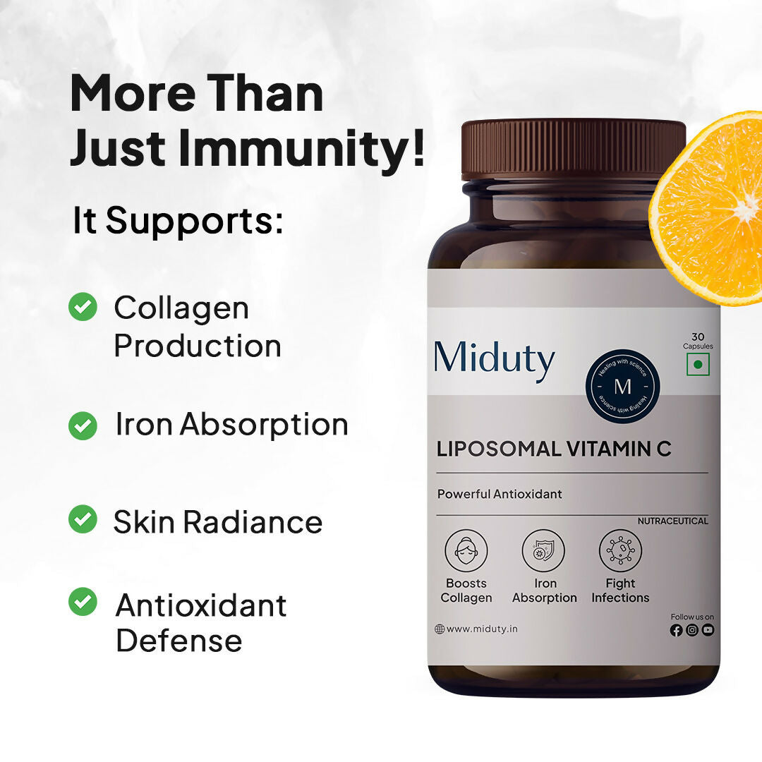 Miduty by Palak Notes Liposomal Vitamin C - Immunity Booster Capsules - Swadesiicart