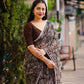 Coffee Poly Georgette Ethnic Motifs Saree with Unstitched Blouse - Hiral Fashion | Swadesiicart