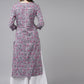 Yufta Lavender & Green Printed Kurta - Swadesiicart