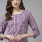 Yufta Lavender & Green Printed Kurta - Swadesiicart