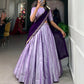 Lorenvalley Lavender Jacquard Silk Weaving Work Lehenga Choli with Dupatta | Swadesiicart