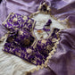 Lorenvalley Fashion Premium Lavender Tissue Crush Saree with Jacquard Weaving Stitched Blouse - Swadesiicart
