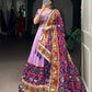 Lorenvalley Fashion Lavender Tasar Silk Print with Foil Work and Real Mirror Gamthi Work with Lace Touch Up Lehenga Choli with Dupatta | Swadesiicart