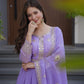 Lorenvalley Fashion Lavender Crunchy Silk with Embroidery Codding & Sequins Work Anarkali Gown with Dupatta | Swadesiicart
