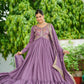 Lorenvalley Fashion Lavender Vichitra Silk with Embroidered Zari & Thread work Anarkali Gown with Dupatta - Swadesiicart