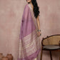 Anaita Lavender Cotton Saree With Blouse