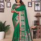 Joban Fashion Green Solid Banarasi Silk Sarees | Swadesiicart