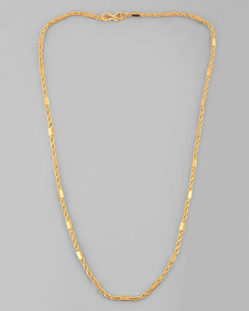 VOJ Women Gold-Polished Pipe Chain | Swadesiicart