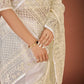 Vamsee White Organza Saree - Swadesiicart