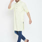 Even Apparels Yellow Color Men's Pure Cotton Kurta With Band Collar | Swadesiicart
