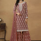 Radiant Brown Embroidered Wedding Festive Gharara Suit - Emponline | Swadesiicart