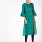 Aniyah Cotton Bell Sleeve Solid Straight Kurta In Turquoise Color (AN-147K) - Swadesiicart