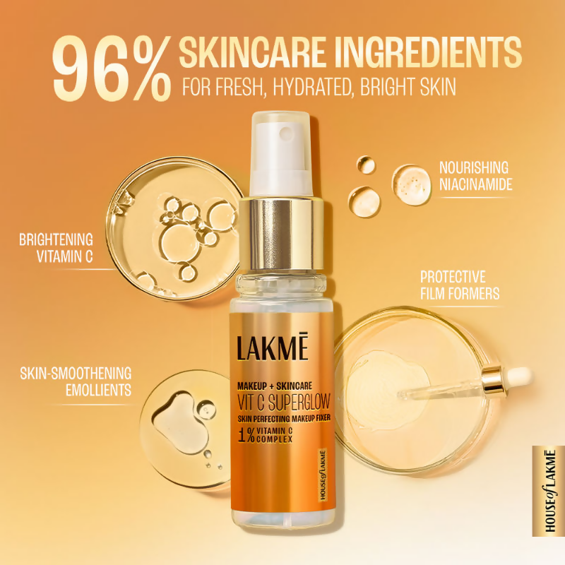 Lakme Vitamin C Superglow Skin Perfecting Makeup Fixer - Swadesiicart