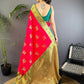 Joban Fashion Banarasi Red Woven Soft Silk Saree | Swadesiicart