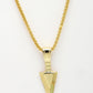 NVR Men's Gold-Polished Arrow-Shaped Pendant With Chain - Swadesiicart