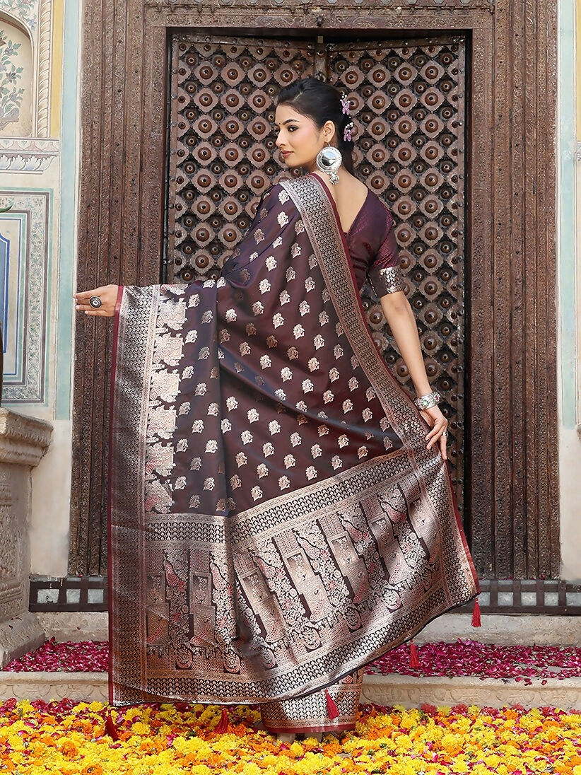 Shree Shyam Fashion Red Silk Saree
