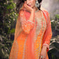 Anaita Orange Chinon Stitched Suit with Embroidery & Sequence Work