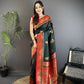 Joban Fashion Dark Green Banarasi Soft Silk Peacock Butta Work Saree | Swadesiicart