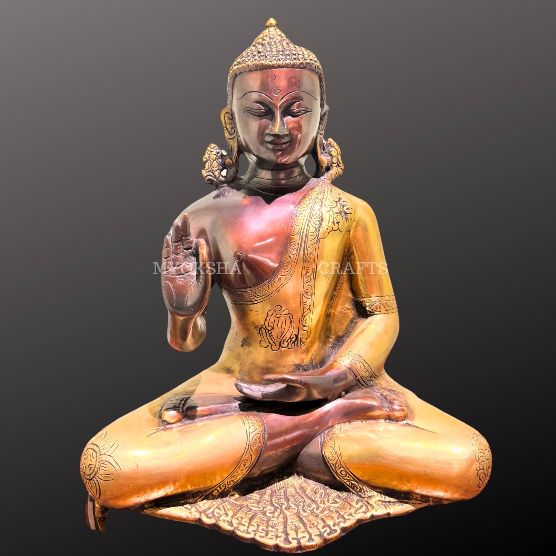 Brass Sitting Buddha Statue - Divine India Art