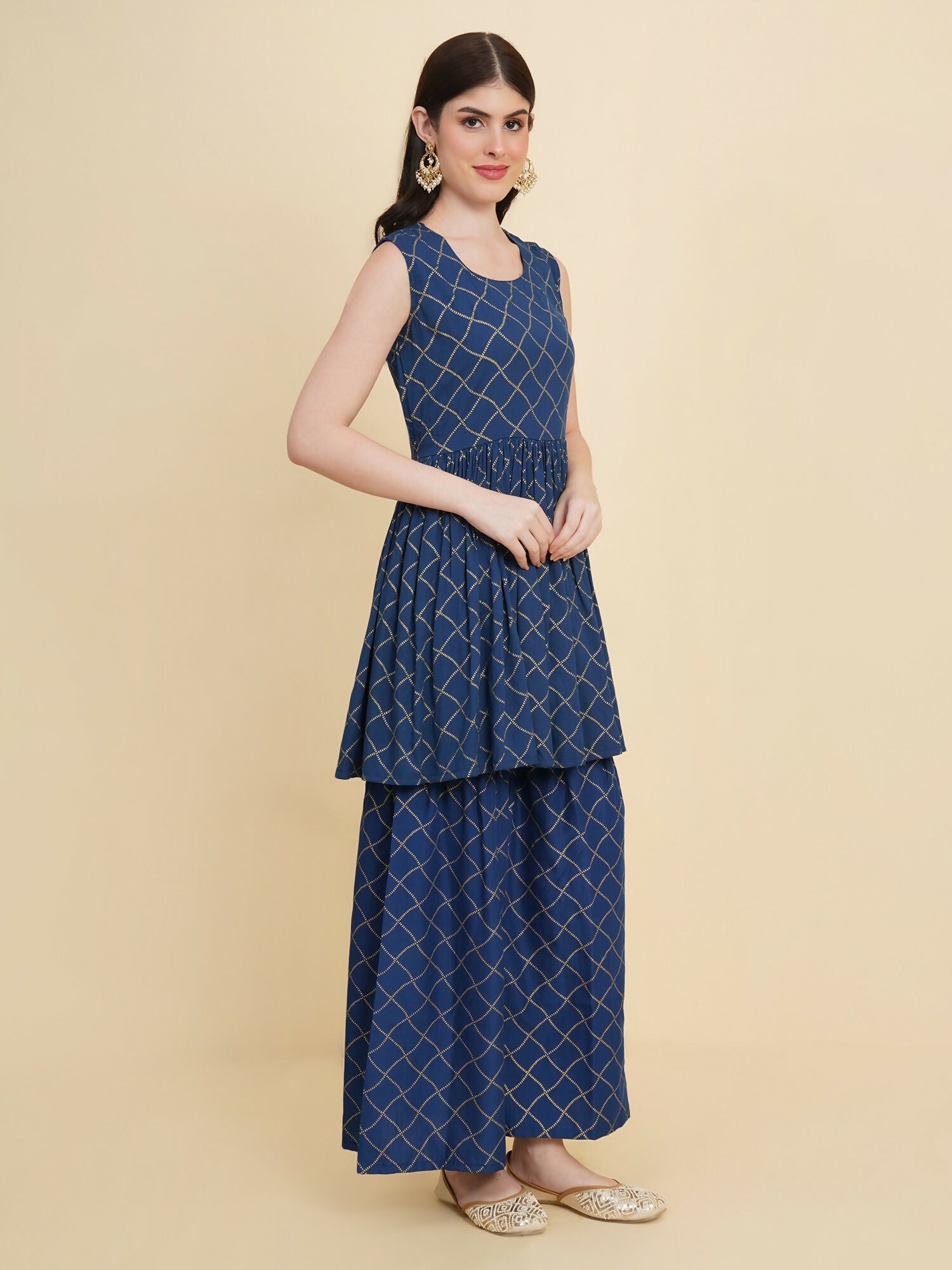 Designer Stylish Blue cotton Stitched Suit With Dupatta - Tanisha | Swadesiicart