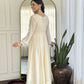 The52 CreamWomen's Gorgeous Embroidered Vichitra Silk Fabric Flared Kurta Pant with Dupatta Set - Swadesiicart