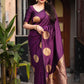Purple Silk Woven Saree with Unstitched Blouse - Hiral Fashion | Swadesiicart
