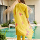 The52 Yellow Embroidered Rayon Slub Fabric Straight Kurta, Pant and Dupatta Set - Swadesiicart