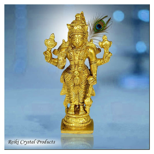 Reiki Crystal Products Pure Brass Vishnu Idol - Swadesiicart
