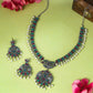 NVR Women Stone Studded Oxidised Silver Jewellery Set - Swadesiicart