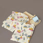 Breathables Kids Cotton Turtle Print Co-Ord Night Suit – White & Multi-Color