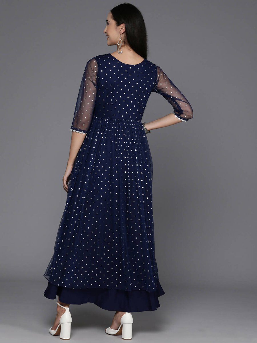 Ahalyaa Women's Traditional wear Ethnic Dress - Navy Blue | Swadesiicart