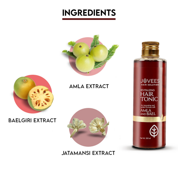 Jovees Revitalising Amla & Bael Hair Tonic For Long, Strong & Thick Hair - Swadesiicart