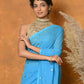 Very Much Indian Pure Mul Cotton Handloom Saree - Sky Blue | Swadesiicart